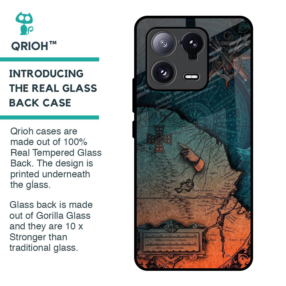 Geographical Map Glass Case for Mi 13 Pro