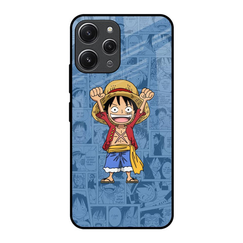 Chubby Anime Redmi 12 Glass Back Cover Online