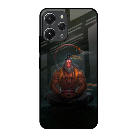 Lord Hanuman Animated Redmi 12 Glass Back Cover Online