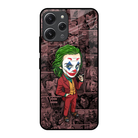 Joker Cartoon Redmi 12 Glass Back Cover Online