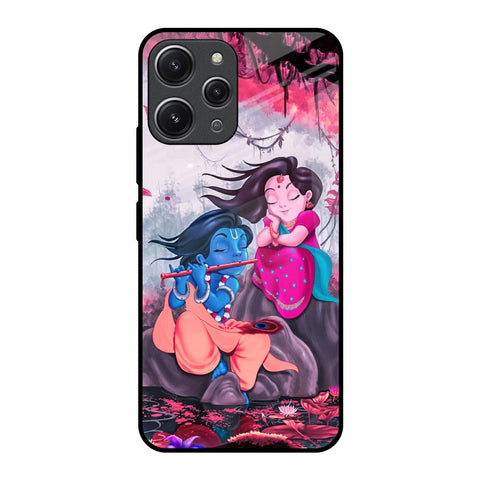 Radha Krishna Art Redmi 12 Glass Back Cover Online