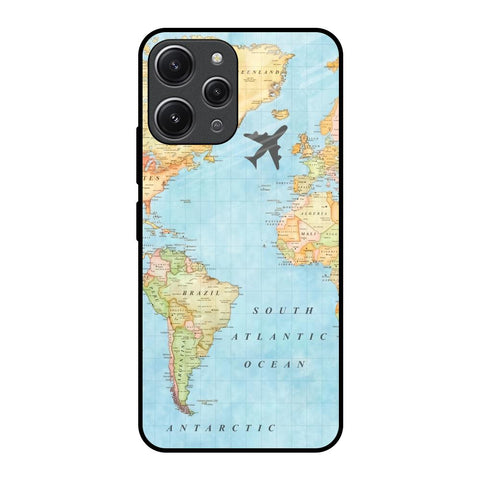 Travel Map Redmi 12 Glass Back Cover Online