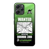Zoro Wanted Redmi 12 Glass Back Cover Online