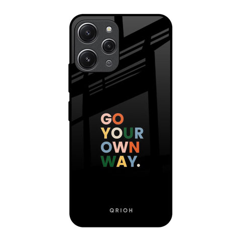 Go Your Own Way Redmi 12 Glass Back Cover Online