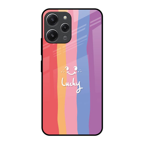 Lucky Abstract Redmi 12 Glass Back Cover Online