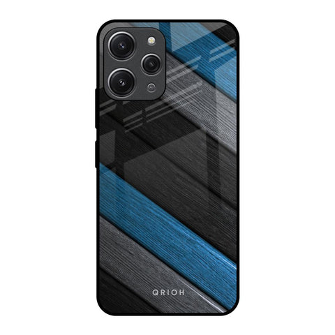 Multicolor Wooden Effect Redmi 12 Glass Back Cover Online