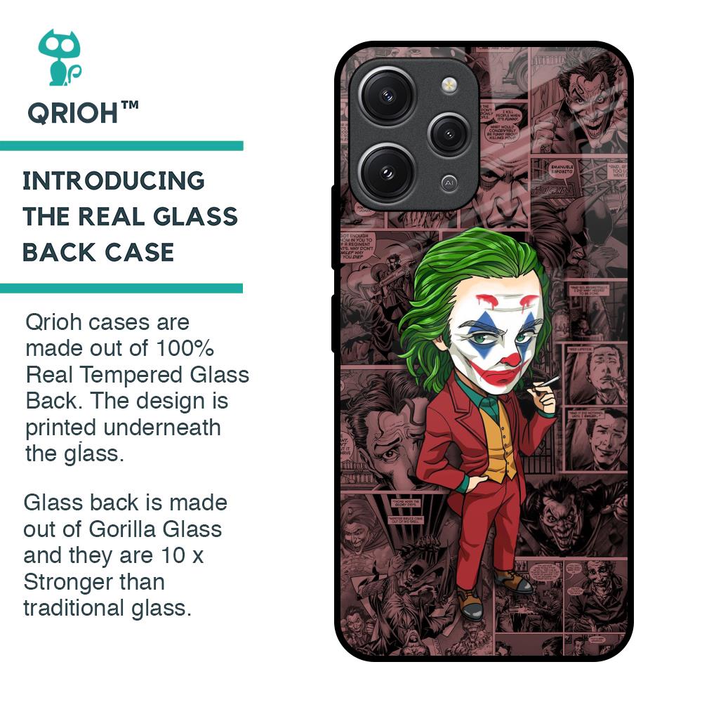Joker Cartoon Glass Case for Redmi 12