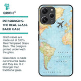 Travel Map Glass Case for Redmi 12