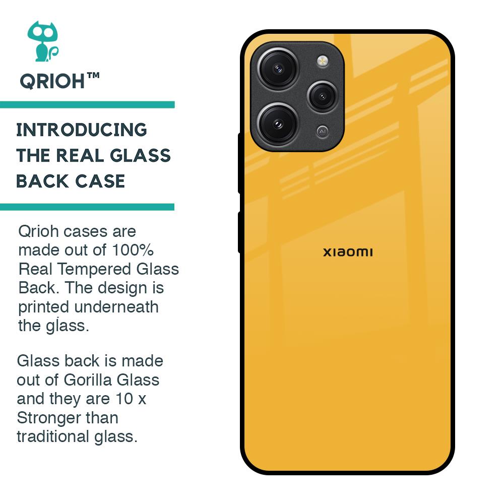 Fluorescent Yellow Glass case for Redmi 12