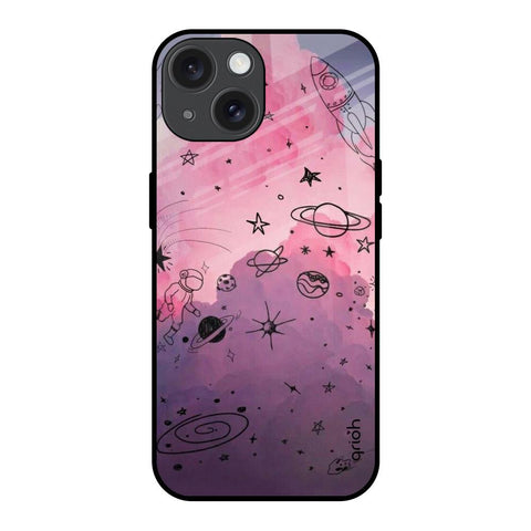 Space Doodles iPhone 15 Glass Back Cover Online