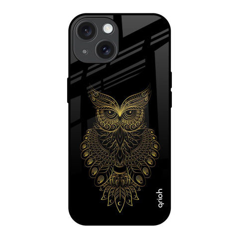 Golden Owl iPhone 15 Glass Back Cover Online