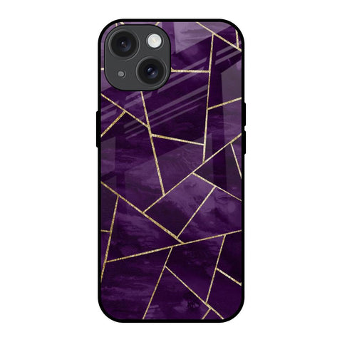 Geometric Purple iPhone 15 Glass Back Cover Online