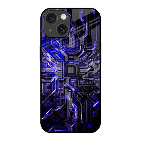 Techno Color Pattern iPhone 15 Glass Back Cover Online