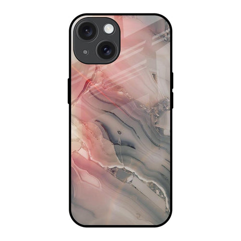 Pink And Grey Marble iPhone 15 Glass Back Cover Online