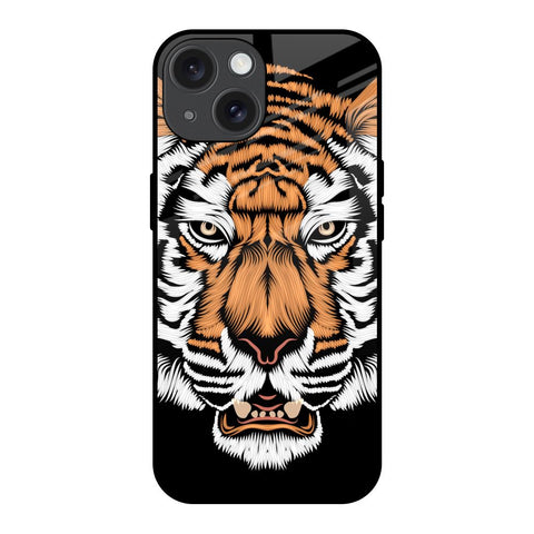 Angry Tiger iPhone 15 Glass Back Cover Online