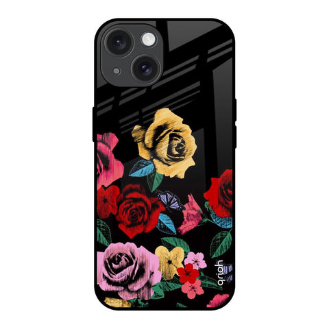 Floral Decorative iPhone 15 Glass Back Cover Online