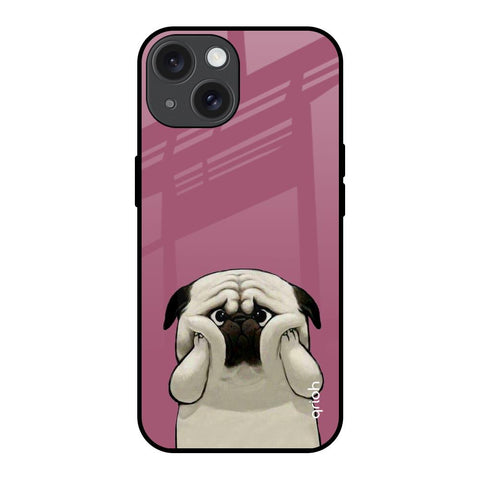 Funny Pug Face iPhone 15 Glass Back Cover Online