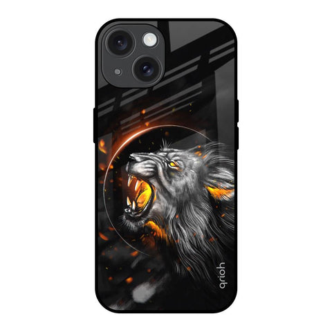 Aggressive Lion iPhone 15 Glass Back Cover Online