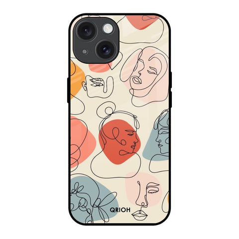 Abstract Faces iPhone 15 Glass Back Cover Online