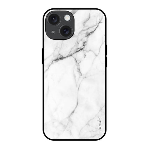 Modern White Marble iPhone 15 Glass Back Cover Online