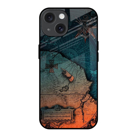 Geographical Map iPhone 15 Glass Back Cover Online