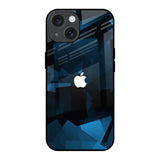 Polygonal Blue Box iPhone 15 Glass Back Cover Online