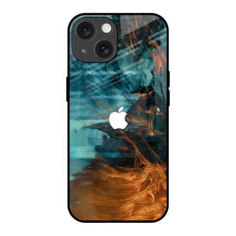 Golden Splash iPhone 15 Glass Back Cover Online