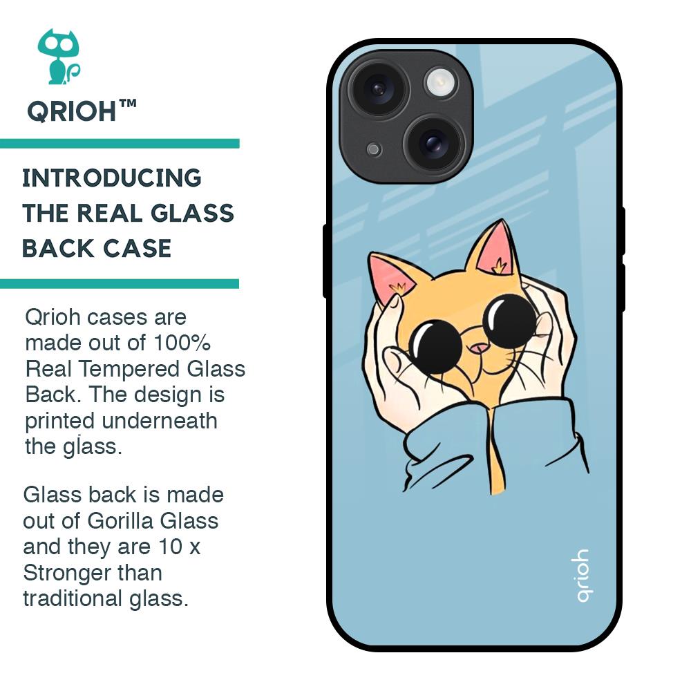 Adorable Cute Kitty Glass Case For iPhone 15