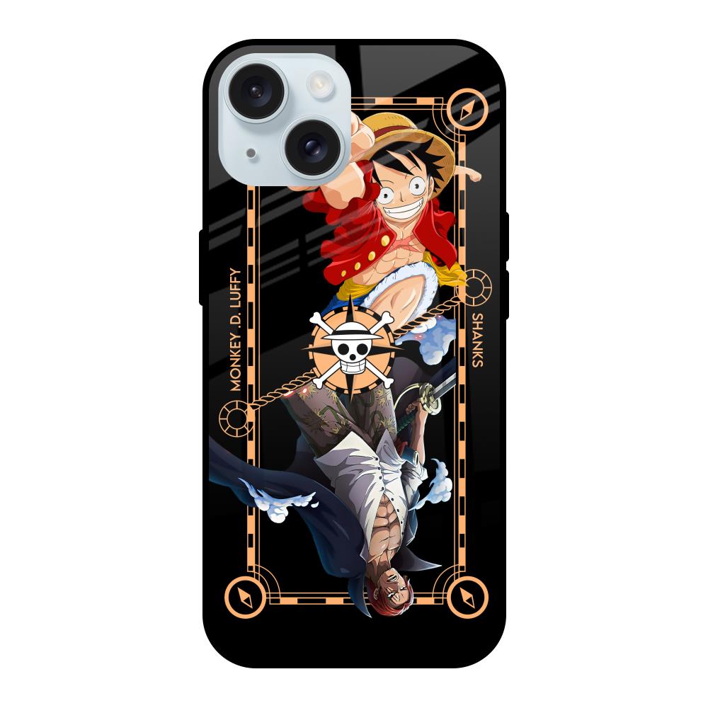 Shanks & Luffy iPhone 15 Glass Back Cover - Flat 35% Off On iPhone