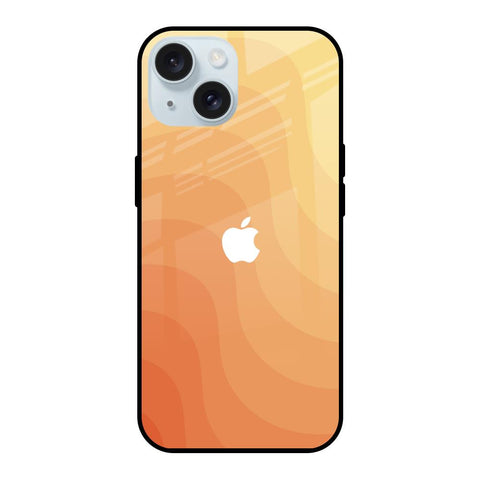 Orange Curve Pattern iPhone 15 Glass Back Cover Online