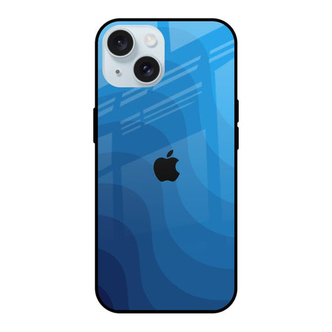 Blue Wave Abstract iPhone 15 Glass Back Cover Online