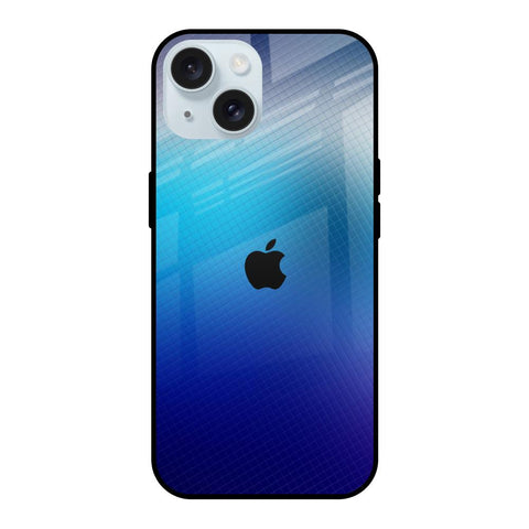 Blue Rhombus Pattern iPhone 15 Glass Back Cover Online