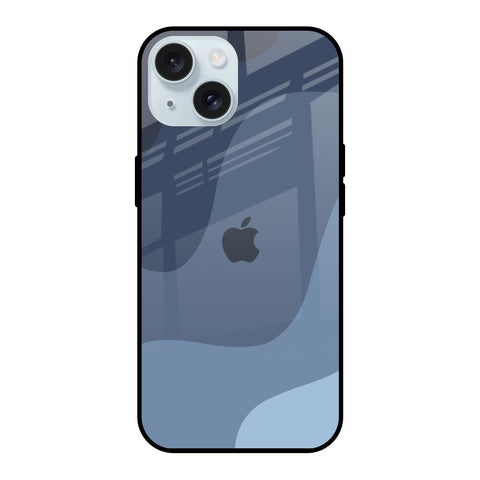 Navy Blue Ombre iPhone 15 Glass Back Cover Online