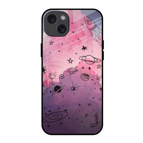 Space Doodles iPhone 15 Plus Glass Back Cover Online