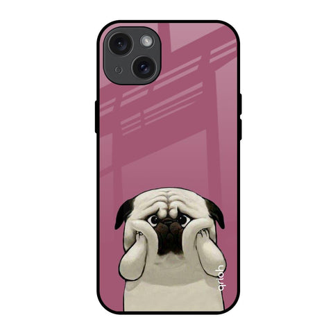 Funny Pug Face iPhone 15 Plus Glass Back Cover Online