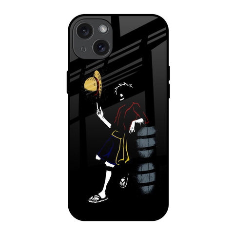 Luffy Line Art iPhone 15 Plus Glass Back Cover Online