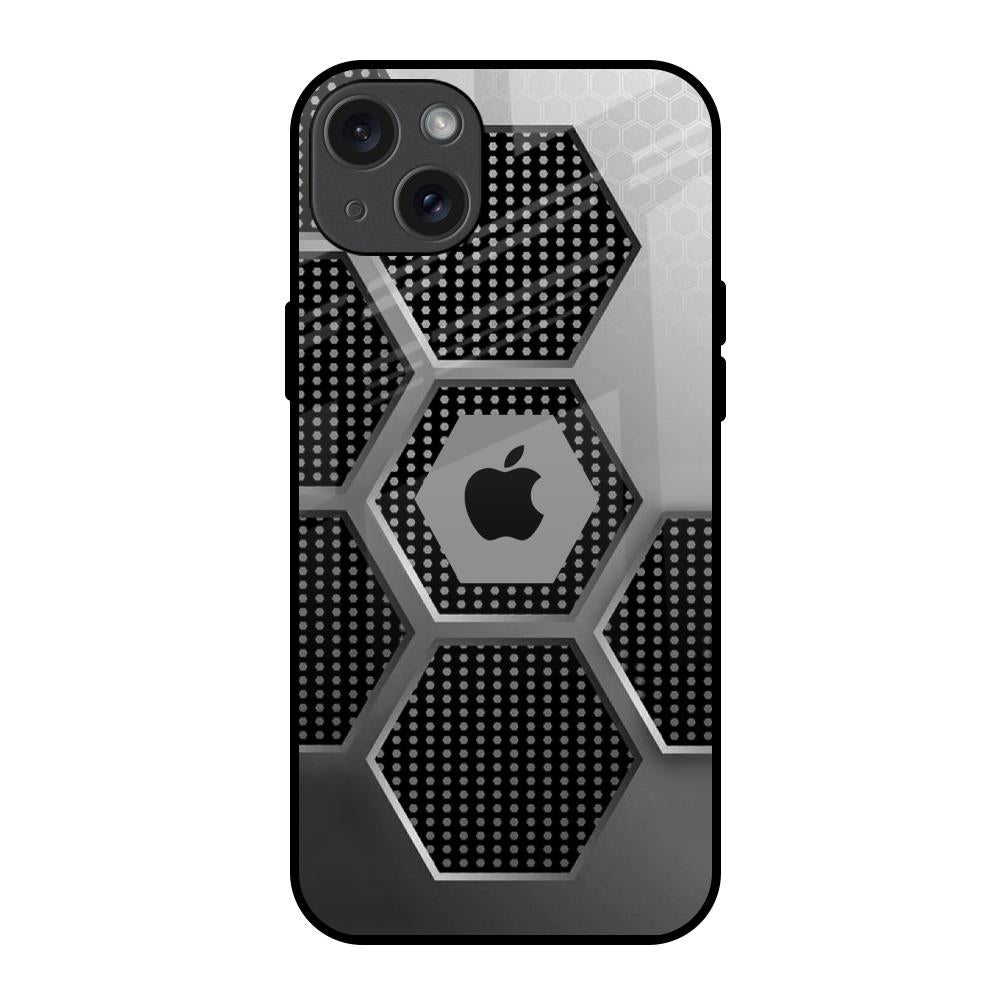 Hexagon Style iPhone 15 Plus Glass Back Cover Online