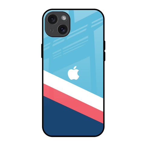 Pink & White Stripes iPhone 15 Plus Glass Back Cover Online