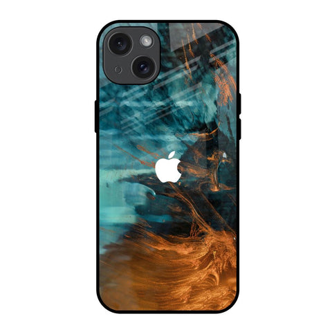 Golden Splash iPhone 15 Plus Glass Back Cover Online