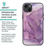 Purple Gold Marble Glass Case for iPhone 15 Plus
