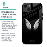 White Angel Wings Glass Case for iPhone 15 Plus
