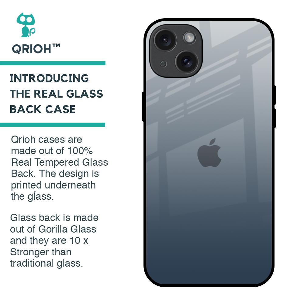 Smokey Grey Color Glass Case For iPhone 15 Plus