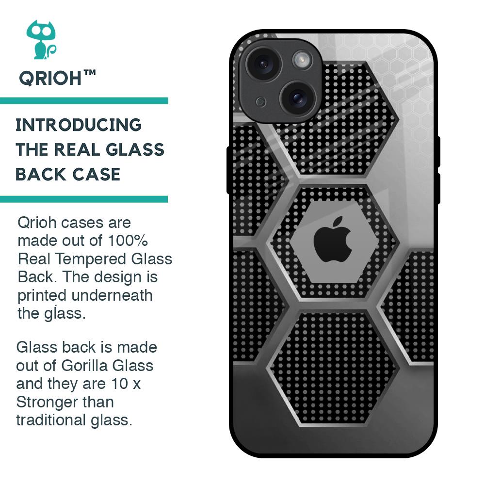 Hexagon Style Glass Case For iPhone 15 Plus