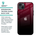 Wine Red Glass Case For iPhone 15 Plus