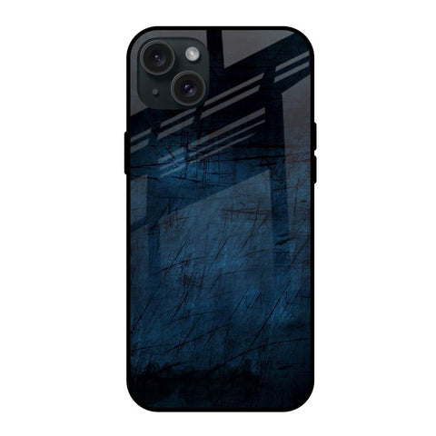 Dark Blue Grunge iPhone 15 Plus Glass Back Cover Online