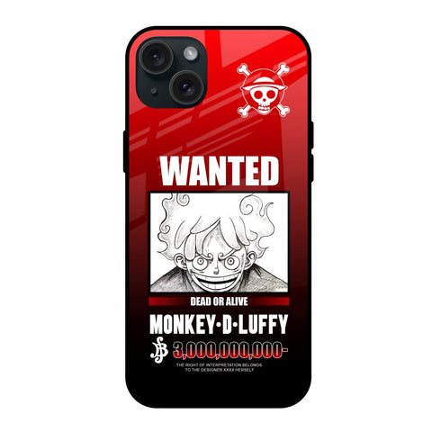 Luffy Wanted iPhone 15 Plus Glass Back Cover Online