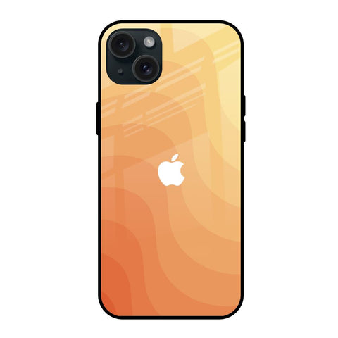 Orange Curve Pattern iPhone 15 Plus Glass Back Cover Online