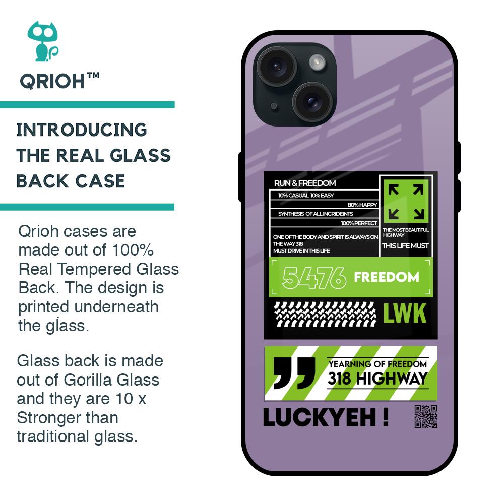 Run & Freedom Glass Case for iPhone 15 Plus