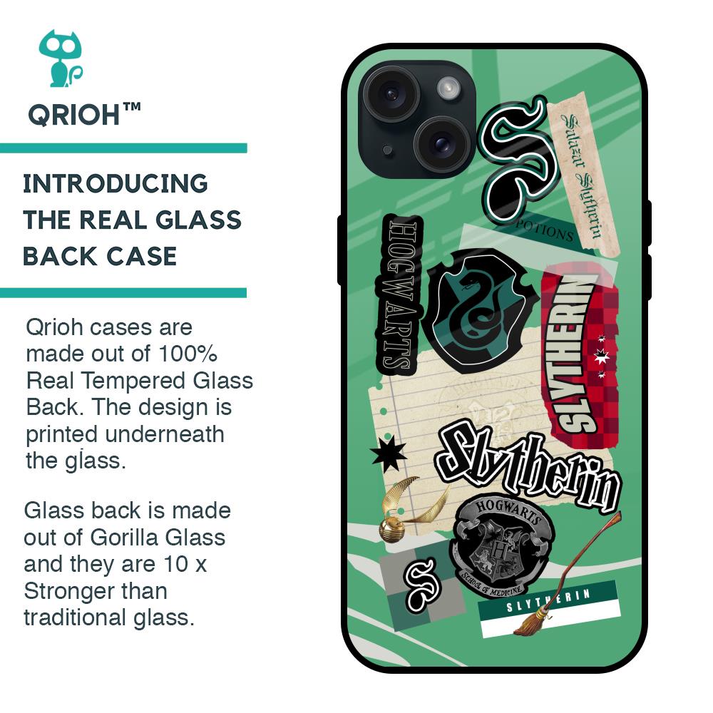Slytherin Glass Case for iPhone 15 Plus