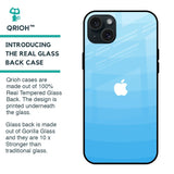 Wavy Blue Pattern Glass Case for iPhone 15 Plus